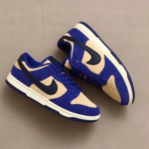 Nike Dunk Low Blue Suede วัสดุเป็นหนังกลับ
