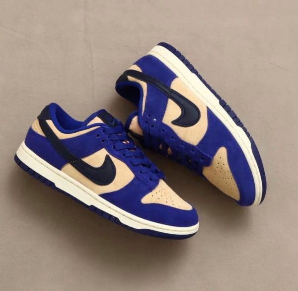 Nike Dunk Low Blue Suede วัสดุเป็นหนังกลับ